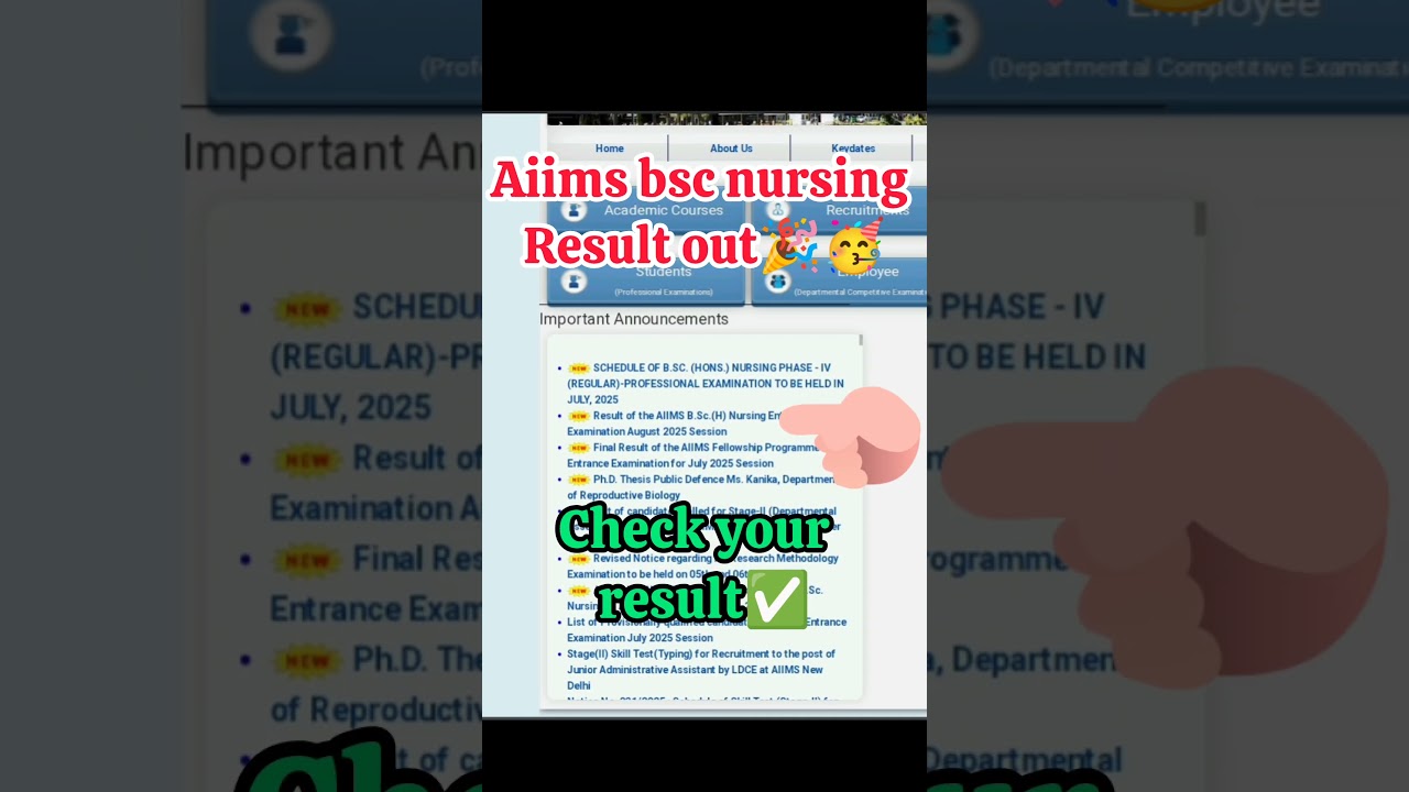 Aiims result 2025 out | aiims bsc nursing result released | check your score | #aiims #result