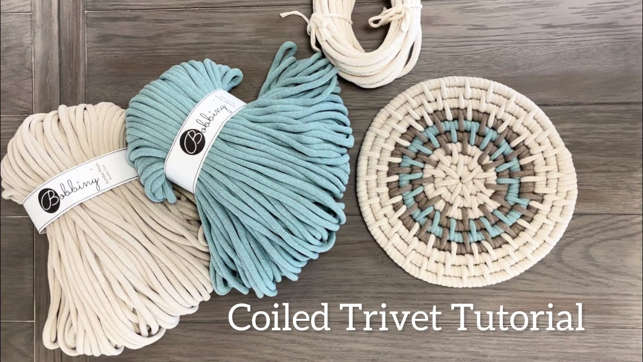 DIY tutorial- how to make a coiled trivet with Bobbiny’s 9mm braided cord, step-by step guide
