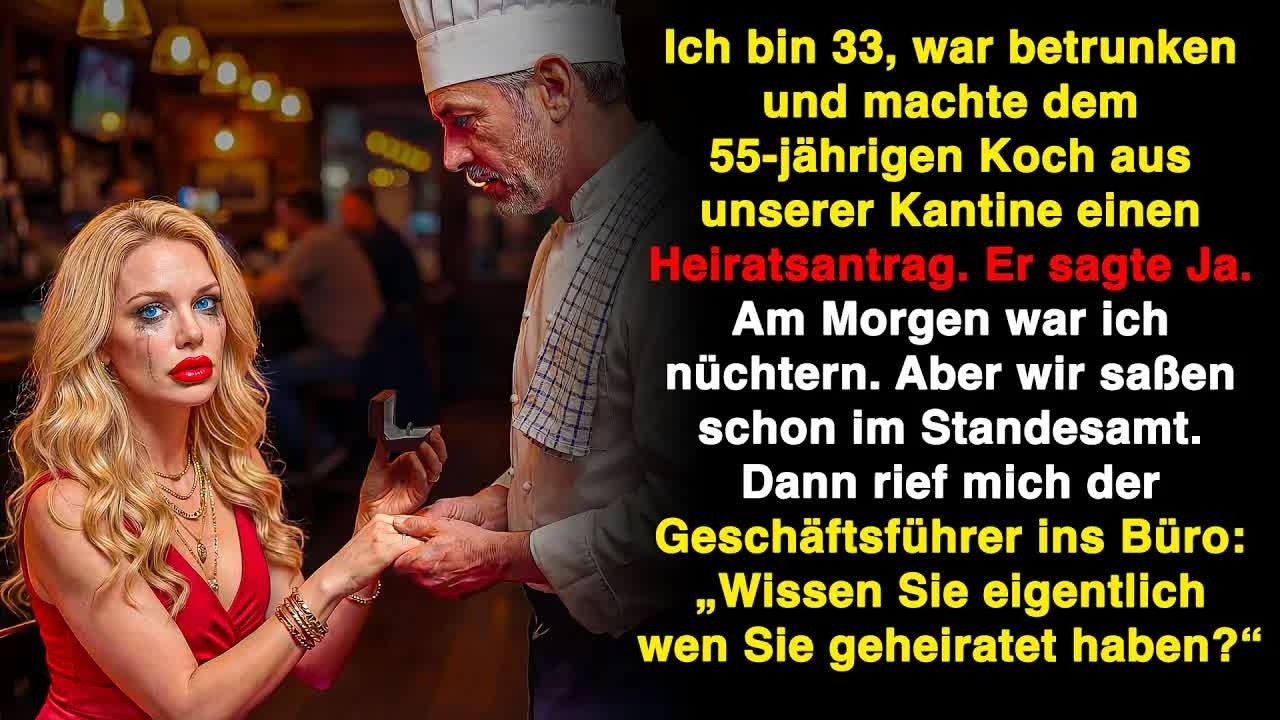 Ich dachte, der Mann, dem ich betrunken einen Antrag machte, sei Koch  Dann rief der Direktor …