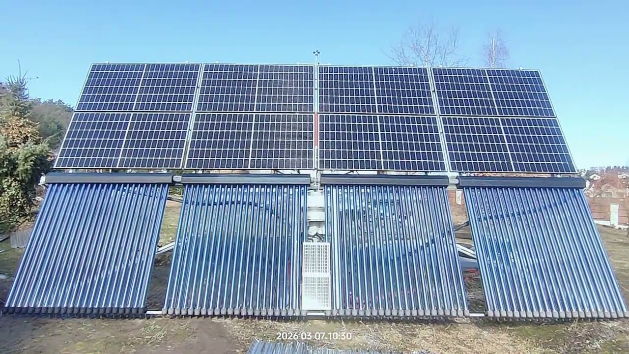 Podsumowanie lutego 2026r kolektory pr&oacute;żniowe HEAT PIPE 4x22, panele fotowoltaiczne 3.32kwp TRACKER