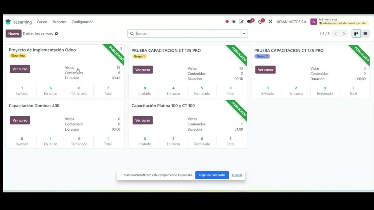 Odoo 18  Certificado en Elearning