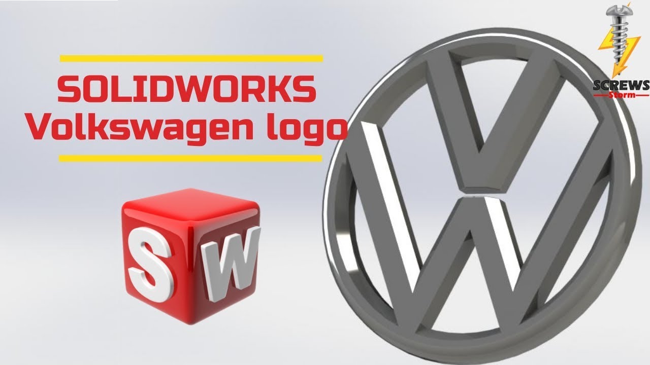 SolidWorks tutorials | How to make Volkswagen logo (real dimensions)