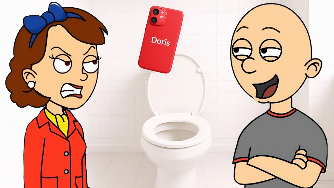 Classic Caillou Flushes Doris Phone Down the Toilet/Grounded