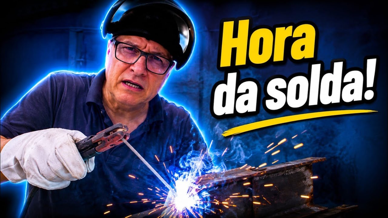 Soldando suporte de prateleira.