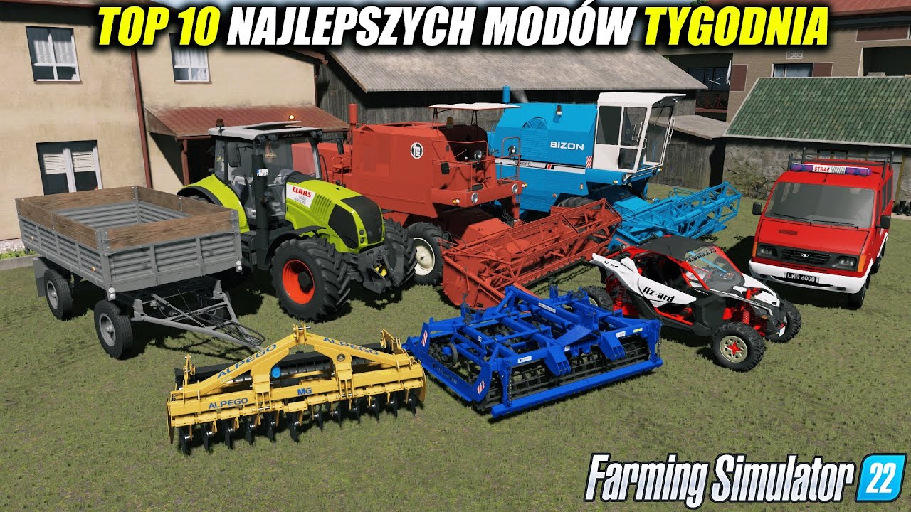 10 NAJLEPSZYCH POLSKICH MODÓW ⭐ FS 22 #90 *Bizon Pack Na Konsolę, Piękne Budynki, Autosan D47*