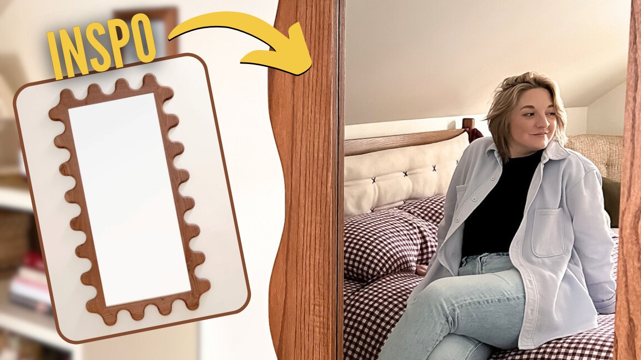 i diy a BEAUTIFUL wavy mirror! 😍 | Door Mural + Cozy Chair Thrift!