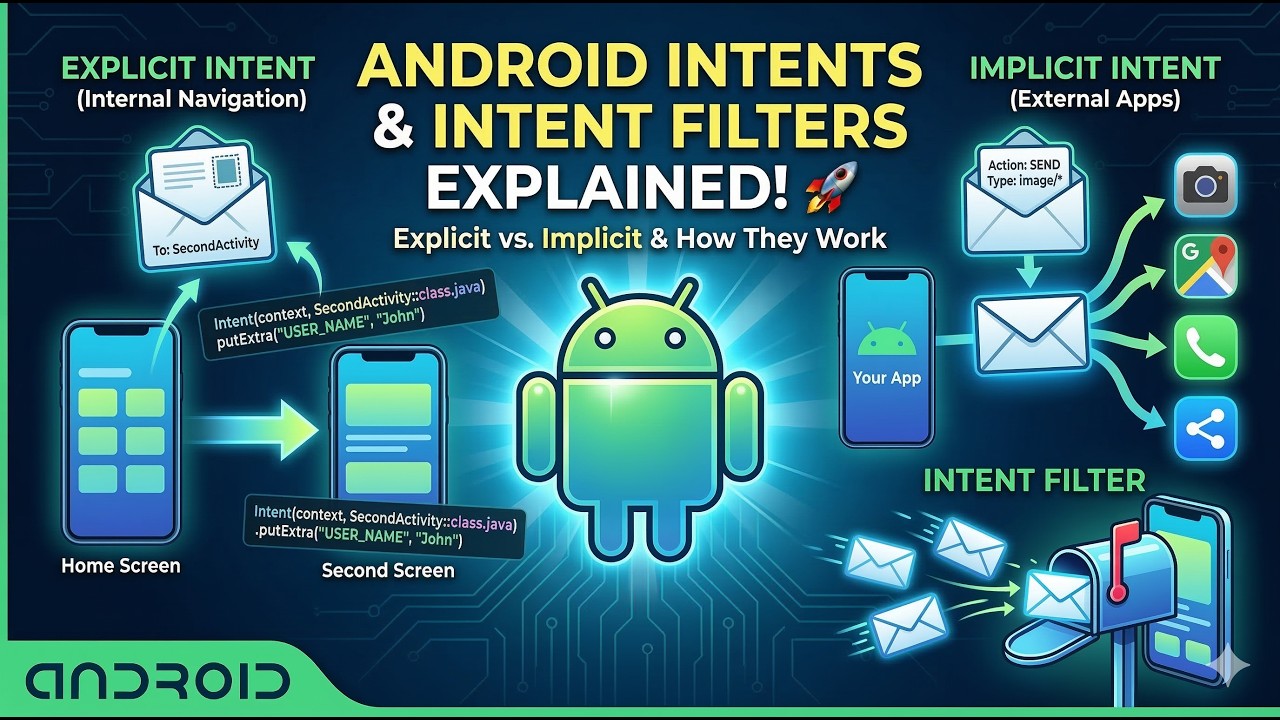Android Intents & Intent Filters Explained (Explicit vs. Implicit) | Compose Tutorial