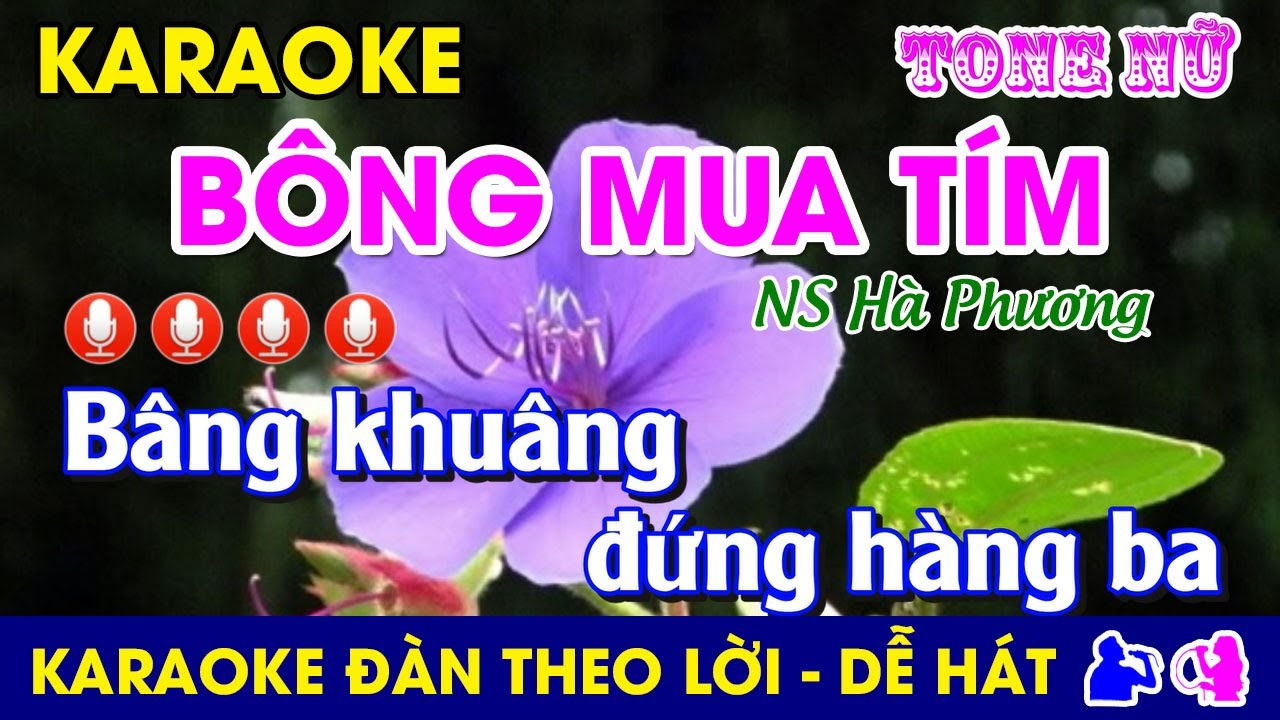 Karaoke l BÔNG MUA TÍM - Tone Nữ l Nhạc Sống l @dung.karaoke  #bongmuatim #haphuong #BôngMuaTím