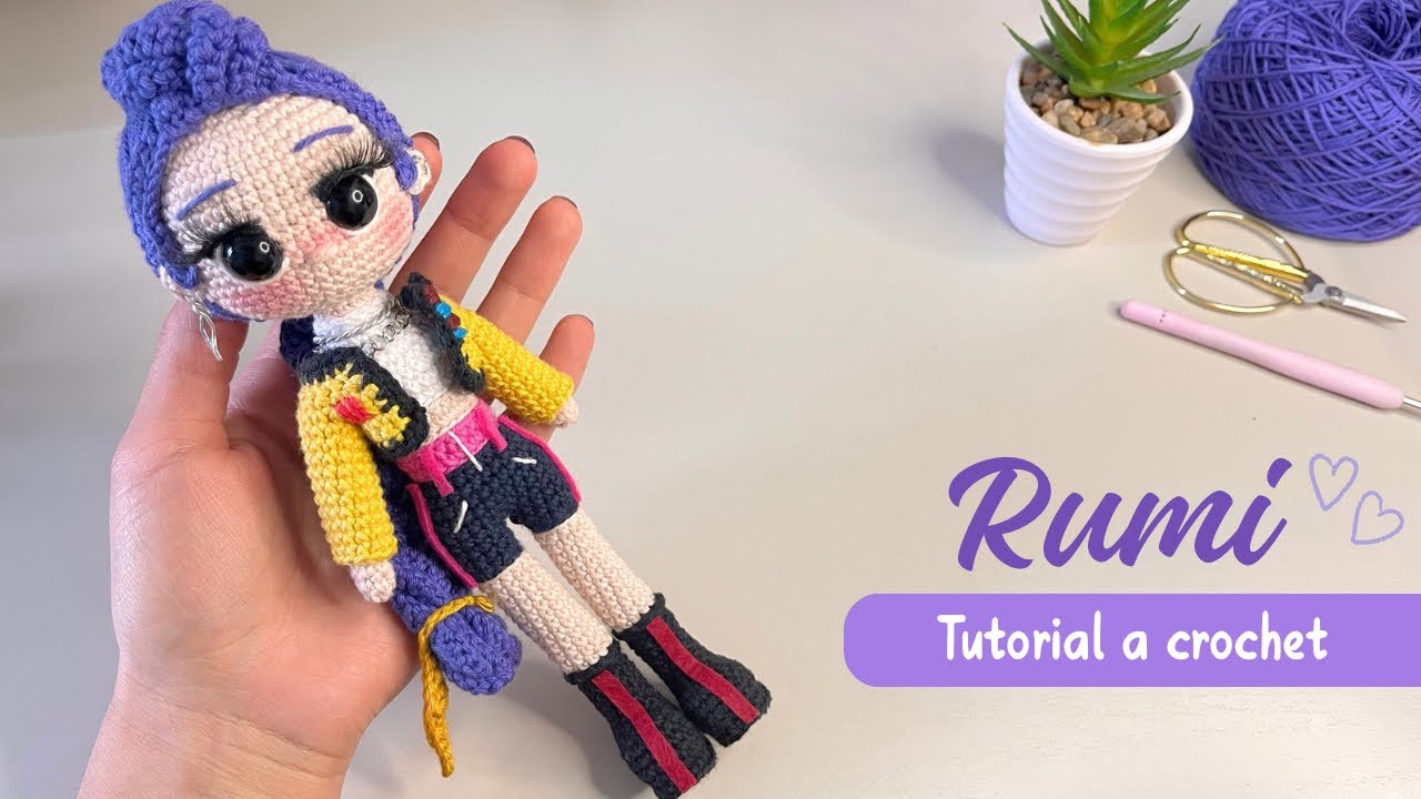 Rumi Huntrix 💜| Parte 2 |Subtitulado| Amigurumi Tutorial| K-pop Demon Hunter| Mundo Crochet 