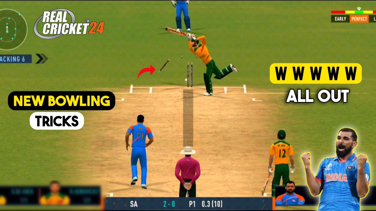 How to take wickets in real cricket 24 💫Rc24 Bowling Tricks 💯!