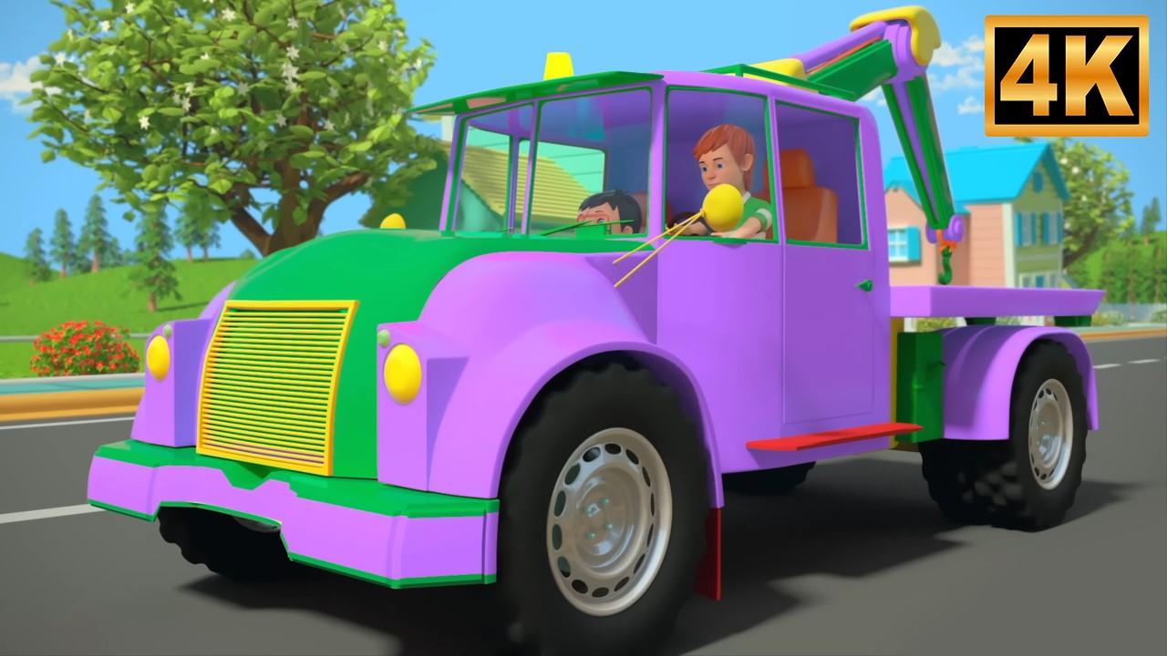 Wheels on the Tow Truck | Rescue Vehicle Songs for Kids | Nursery Rhymes