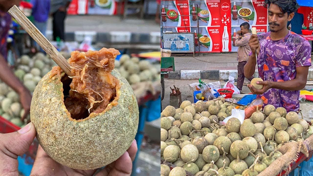 Bengali Street Food | Amazing Making Skills | Tasty Masala Bel (Wood Apple)