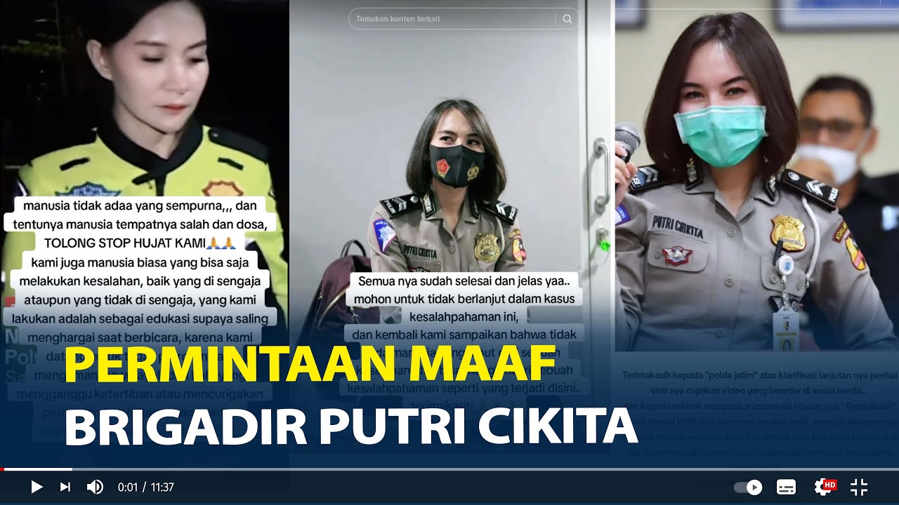 Muncul Permintaan Maaf Brigadir Putri Cikita, Polwan Marahi Warga Lagi Makan, Semuanya Sudah Selesai