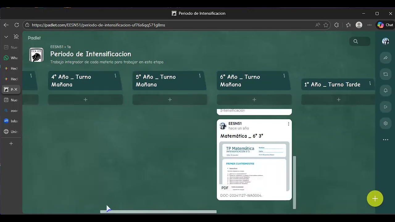 Breve explicación del uso del Padlet