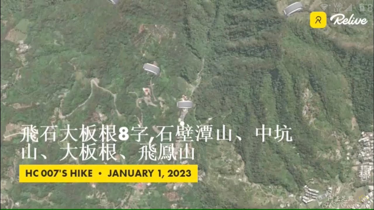 石壁潭山、中坑山、大板根、飛鳳山,飛石大板根8字健走,軌跡-FP189,2