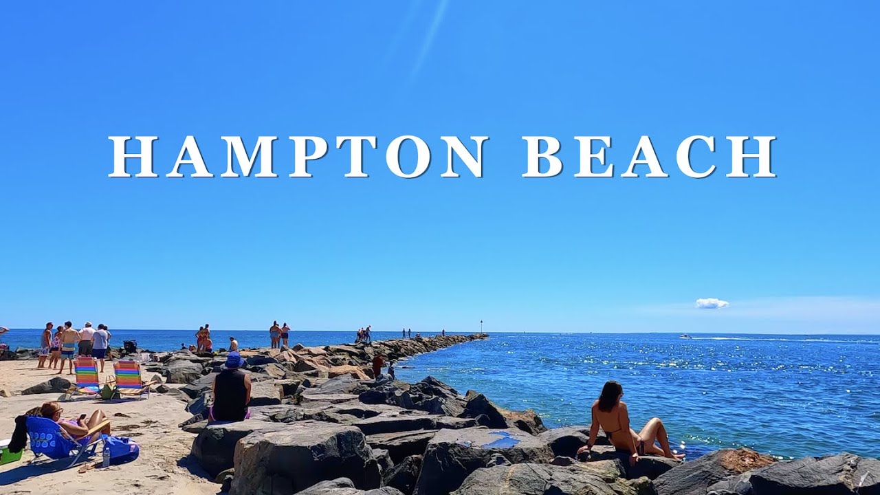[4K] Walking the Beach: Hampton Beach, NH - Scenic Beach Walking Tour with Binaural 🎧