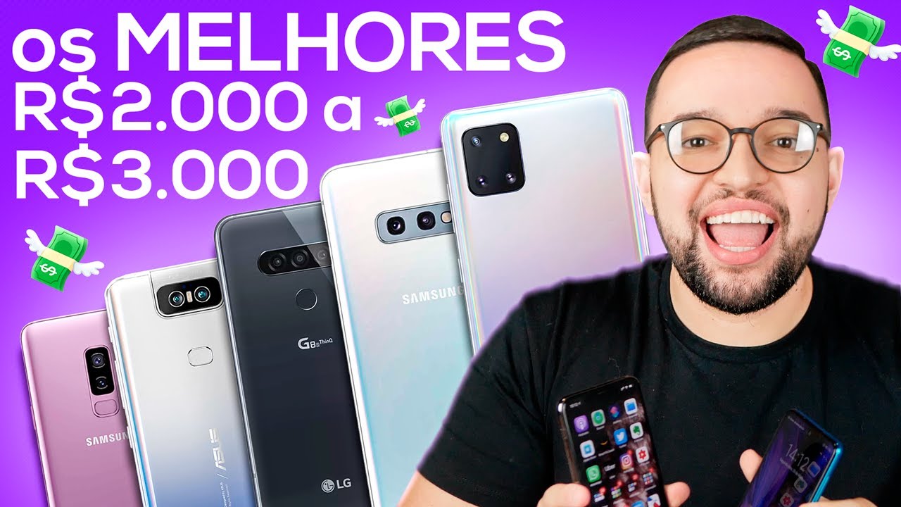 5 MELHORES CELULARES ENTRE R$2.000 a R$3.000 em 2020! 🇧🇷