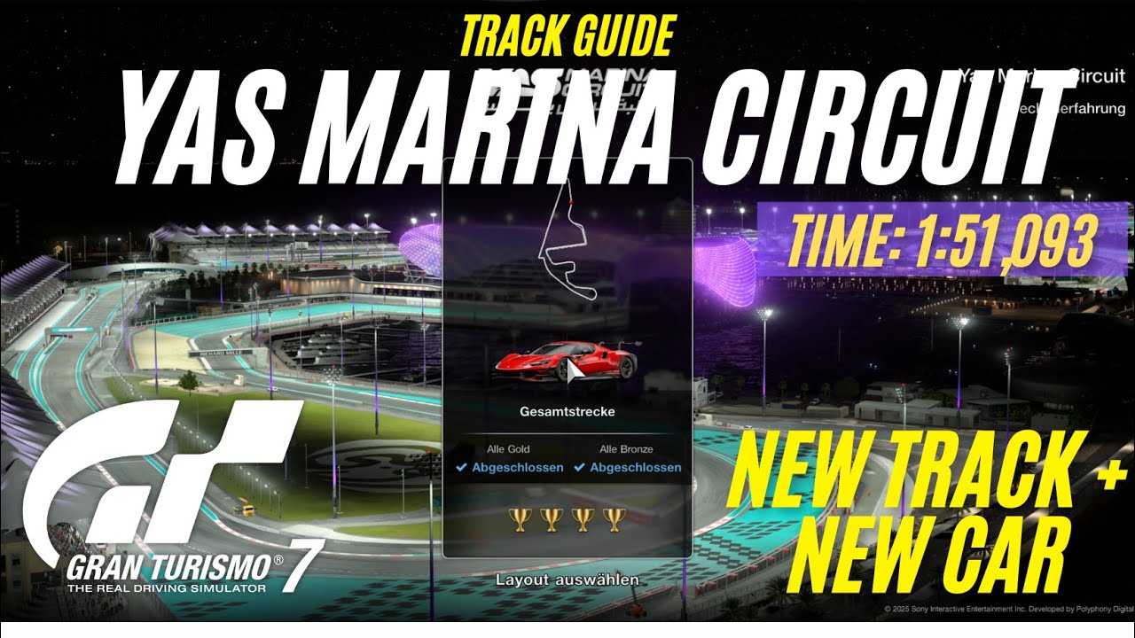 GT7: Track experience / Yas Marina Circuit Track Guide / Ferrari 296 GT3 '23
