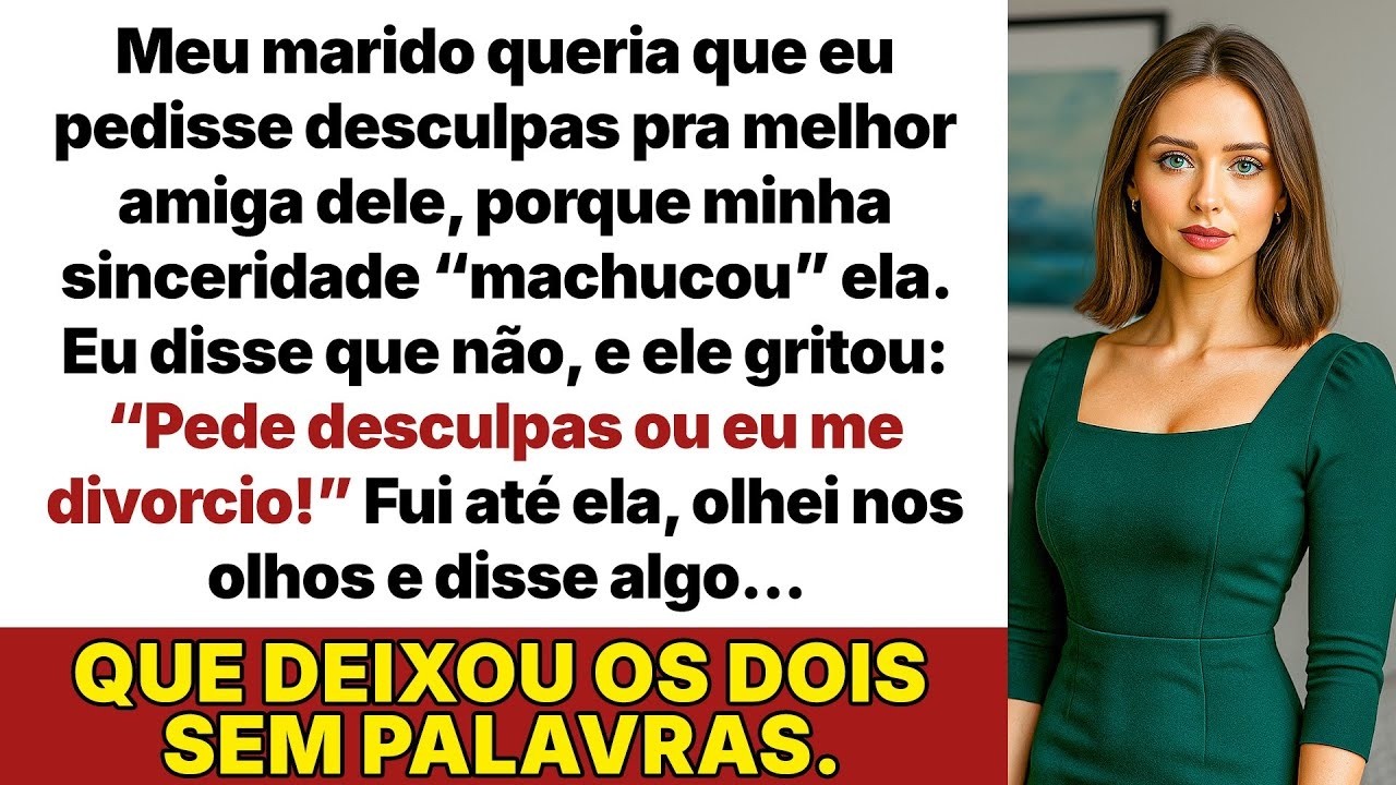 Meu marido me obrigou a pedir desculpas pra amiga rica dele  Mas o que eu disse…