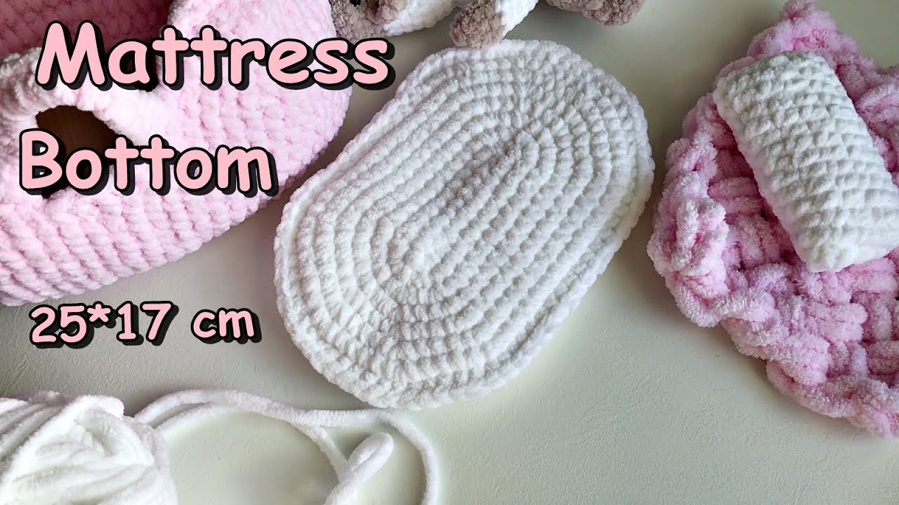 Crochet  Mattress or Bottom for Cradle & Bassinet (25*17 cm) / Video Tutorial