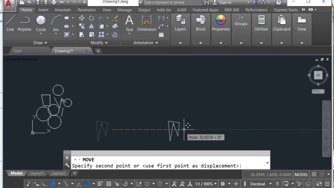#8 AutoCAD 2016 Move and Copy