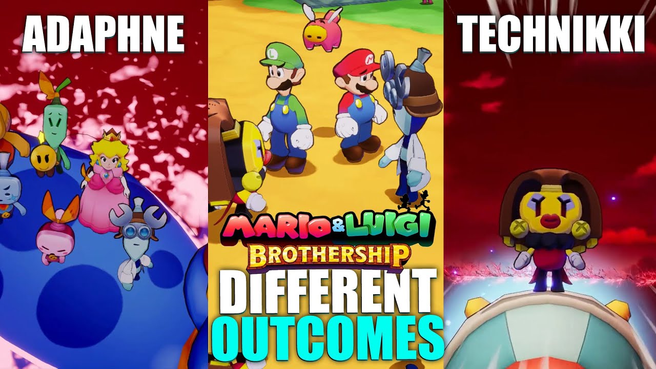 What will happen Later if you choose Adaphne vs Technikki in Mario & Luigi Brothership