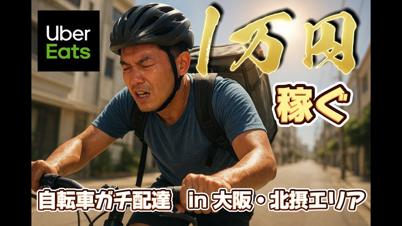 【UberEats １万円企画！】大阪 北摂地域・人力自転車で１万円まで何時間？【大阪  ウーバー自転車配達】