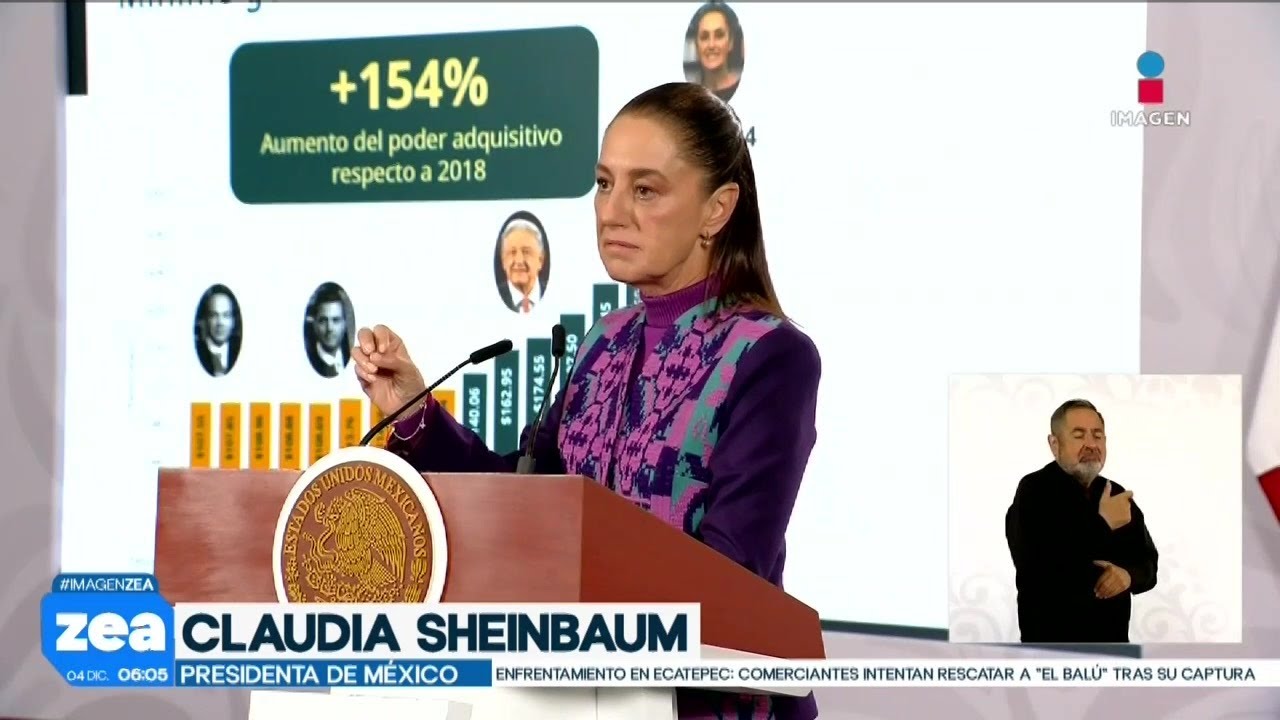 Claudia Sheinbaum confirma el aumento al salario m&iacute;nimo | Noticias con Francisco Zea