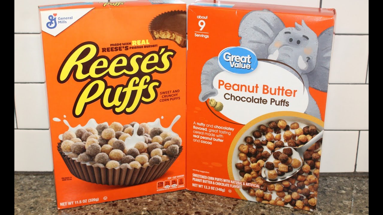 Reese’s Puff’s Cereal vs Great Value (Walmart) Peanut Butter Chocolate Puffs Blind Taste Test
