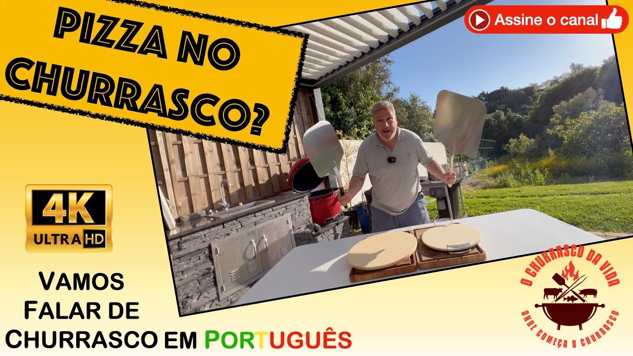 Pizza no churrasco