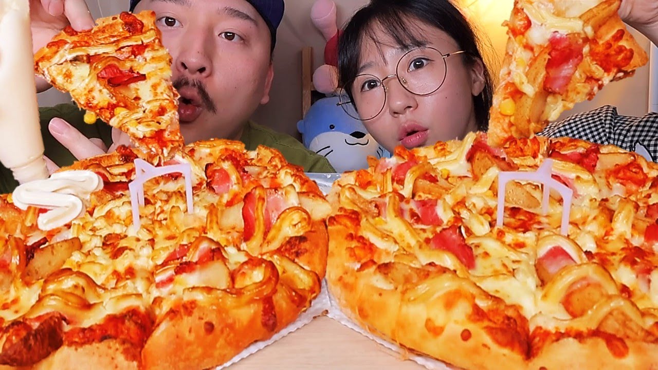 도미노 포테이토피자 마요네즈 3번 추가🍕 먹방 Mukbang