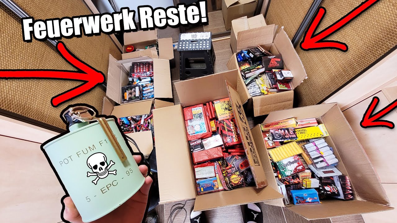 Ich zeige euch meine FEUERWERK RESTE von SILVESTER! (9 Kisten)