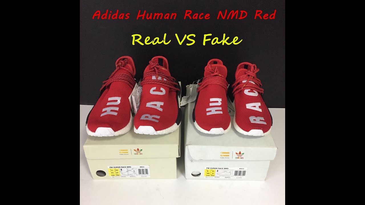 Adidas Human Race NMD Red Real vs Fake Comparison Review
