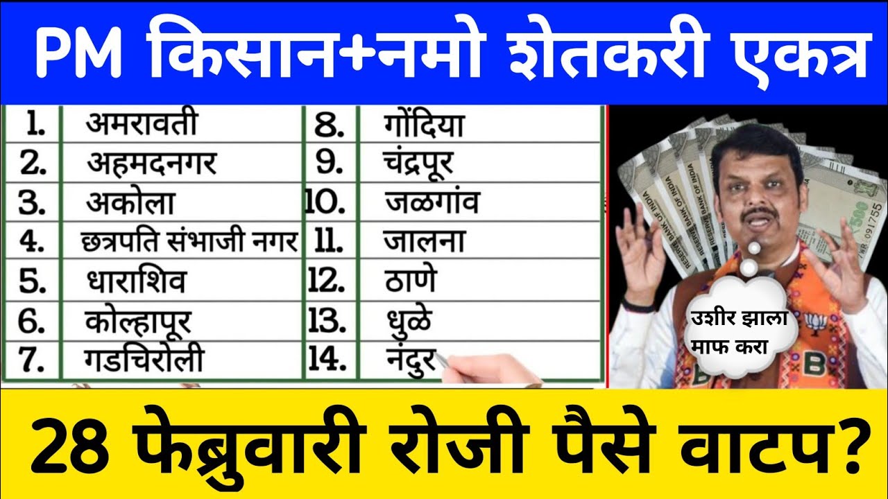 पीएम किसान 22वा आणि नमो 8वा हप्ता जमा 💸 तारीख जाहीर झाली | Pm Kisan Namo Shetkari | 2000+2000