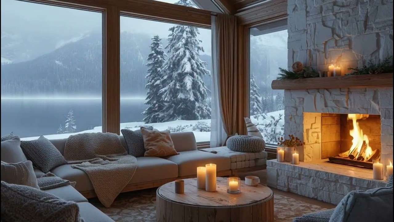Winter Cabin Ambience ❄️ Soft Piano & Fireplace Sounds for Deep Sleep and Relaxation 2
