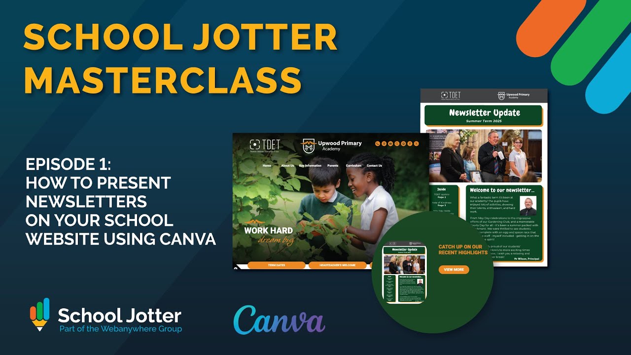 School Jotter Masterclass Ep 1: How to present Newsletters on your School Website using Canva