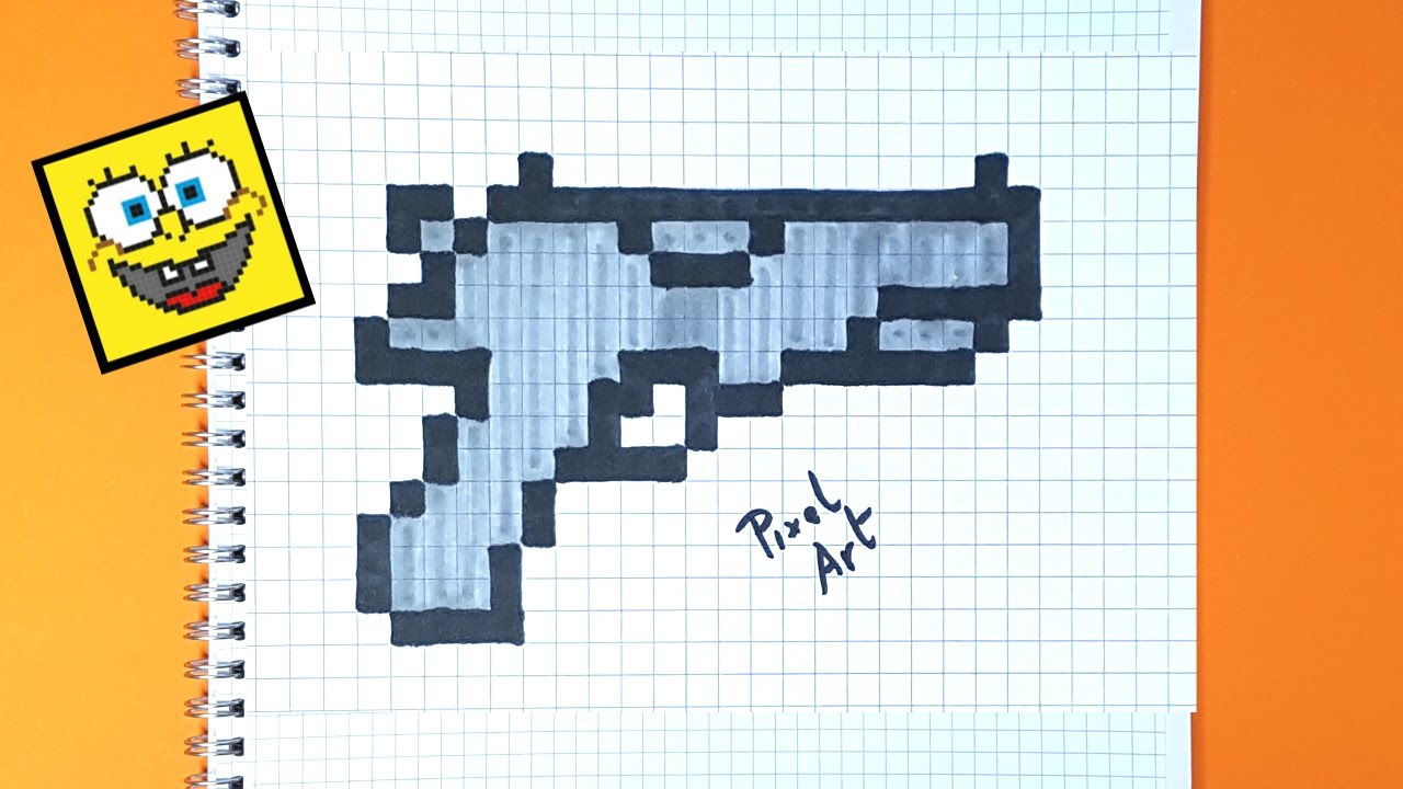 Cómo dibujar una pistola de fortnite paso a paso en pixel art