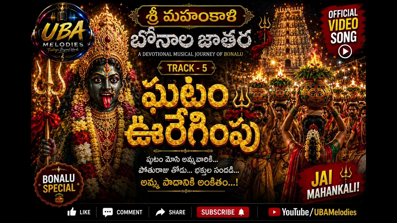 Ghatam Procession | Sri Mahankali Bonalu Jatara | Bonalu Procession | UBA Melodies