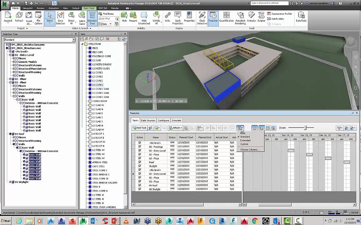 Navisworks 2016 Timeliner demo