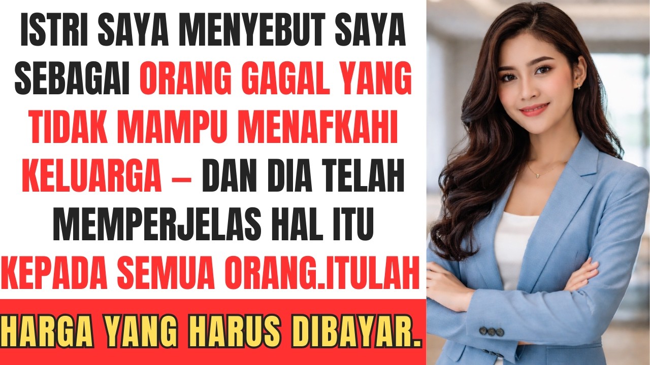 Istri saya menyebut saya sebagai orang gagal yang tidak mampu menafkahi keluarga — dan dia telah mem