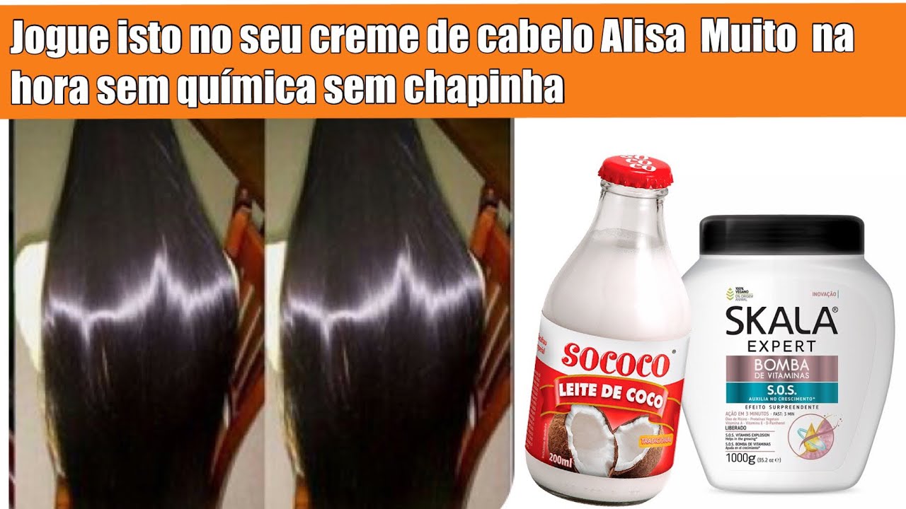 JOGUE ISTO NO CREME DE CABELO ALISA MUITO NA HORA SEM QUIMICA SEM CHAPINHA