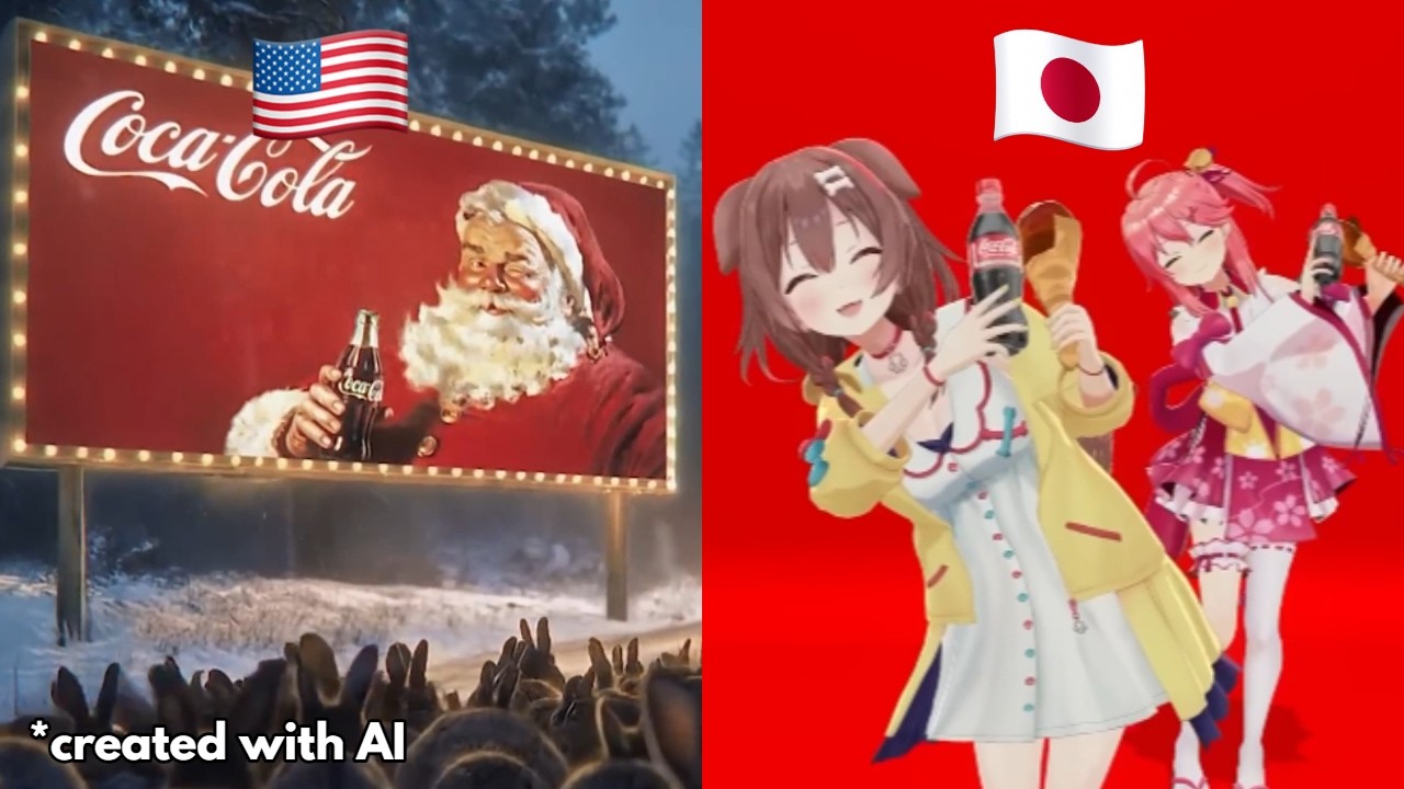Coca Cola AI Ad in US vs Coca Cola Ad in Japan
