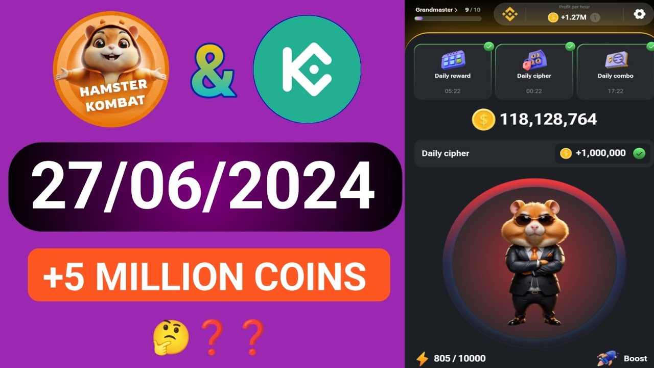Hamster kombat today daily cipher cood. 27/06/2024 Hamster kombat|| Crypto