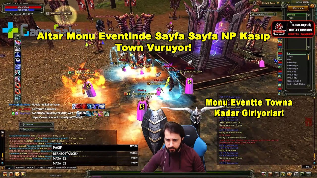 1ST3NM1 - Altar Monu Eventinde Sayfa Sayfa NP Kasıp, Town Vuruyor! | Knight Online