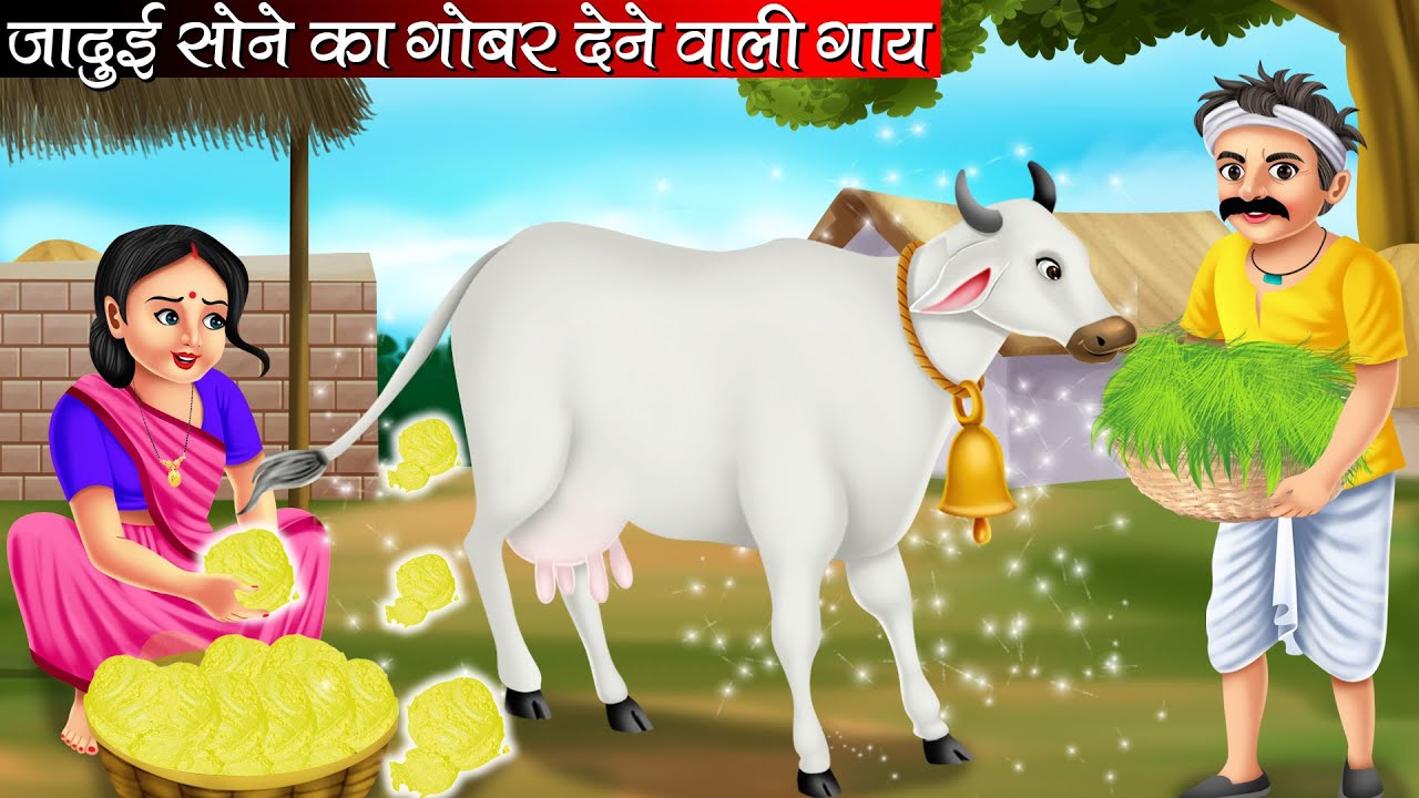 जादुई सोने का गोबर देने वाली गाय | Jadui Sone Ka Gobar Dene Wali Gaay | Hindi kahaniya | Moral story