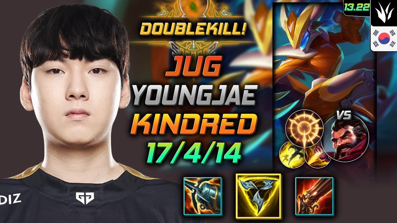 Kindred Jungle Build YoungJae Trinity Force Press the Attack - LOL KR GrandMaster Patch 13.22
