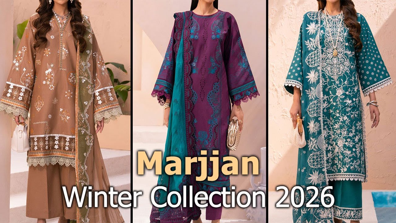 Latest Stylish Marjjan Winter Collection 2026 | Pakistani Unstitched Winter Suits