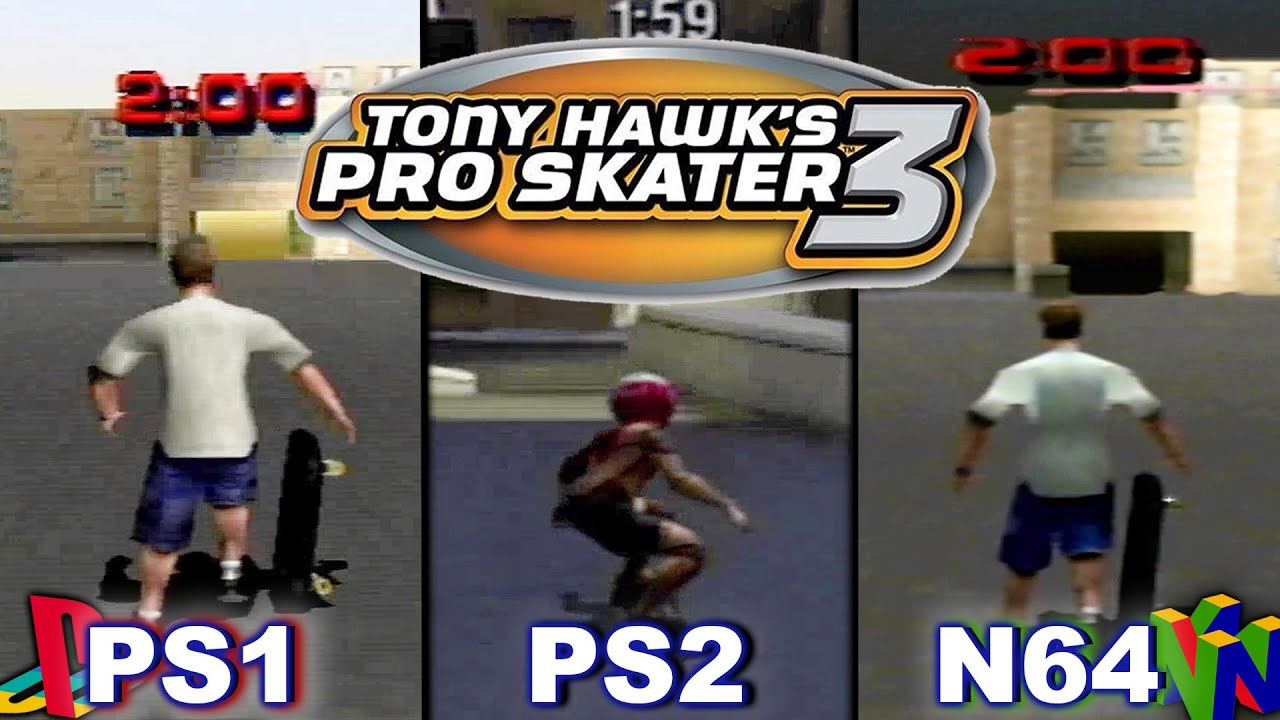 Tony Hawks Pro Skater 3 : PS1 vs PS2 vs N64 Comparison