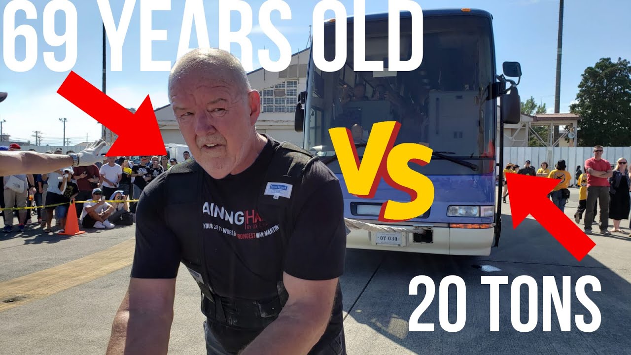 Legendary Odd Haugen Proves That Age Is Just A Number! - Heavy Bus Pull Full Of People In Tokyo