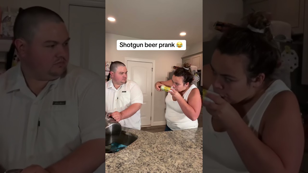 Shotgun beer prank 😂 